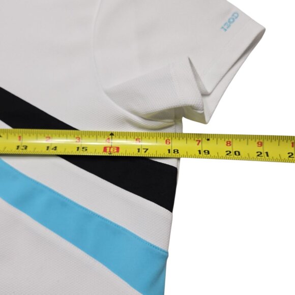 Izod Performance Golf Shirt Womens Medium White Short Sleeve Athletic Stretch - Picture 3 of 12